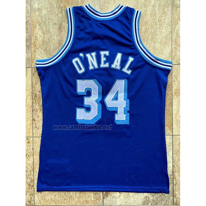 Camiseta Los Angeles Lakers Shaquille O'Neal #34 Retro 1996-97 Azul
